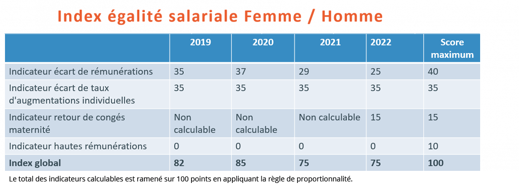 Index égalité Homme Femme